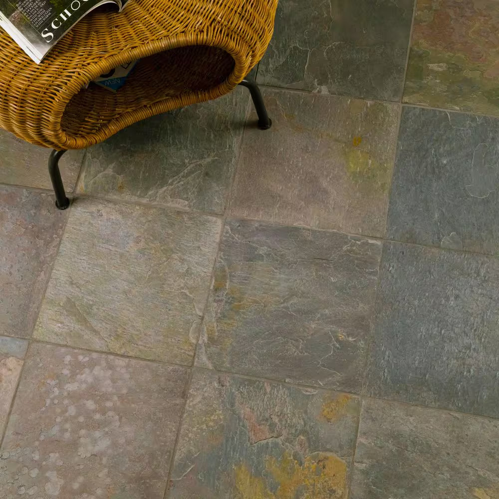 Peacock Natural Slate Stone Look Tile 12 In. X 12 In., Floor and Wall (10 Sq. Ft. /Case)
