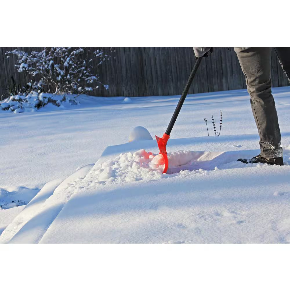 Bigfoot 50 In. Roller Snow Shovel with Large D-Grip Metal Handle
