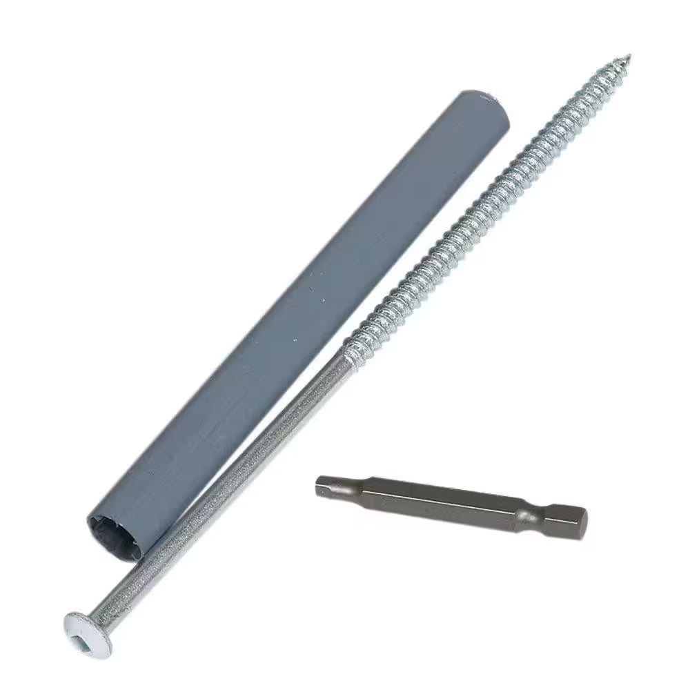 5 In. White Galvanized Steel Gutter Screws and Ferrules with Bit (10-Pack)