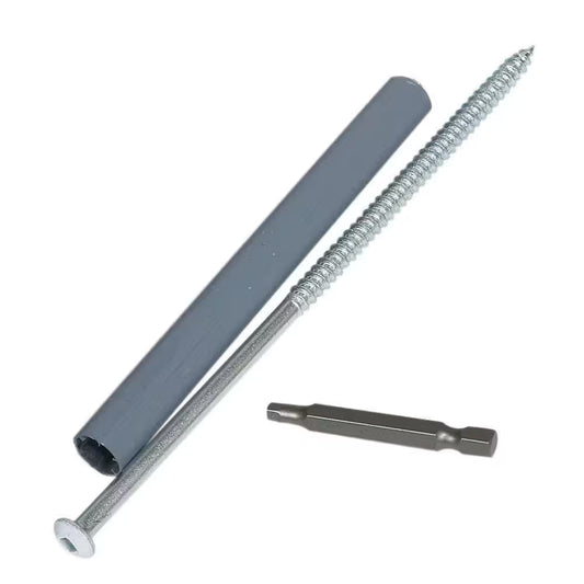 5 In. White Galvanized Steel Gutter Screws and Ferrules with Bit (10-Pack)