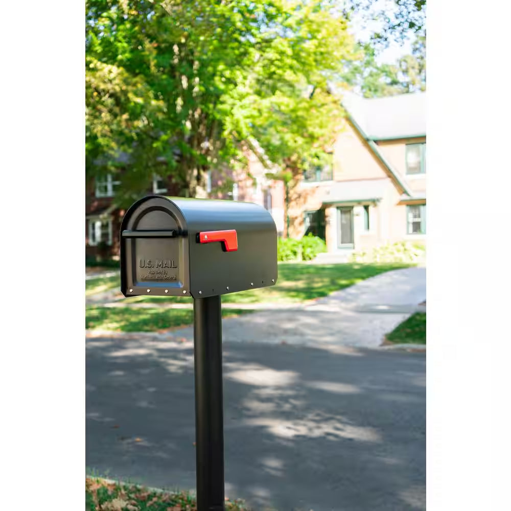 Pacifica In-Ground Steel Mailbox Post Black