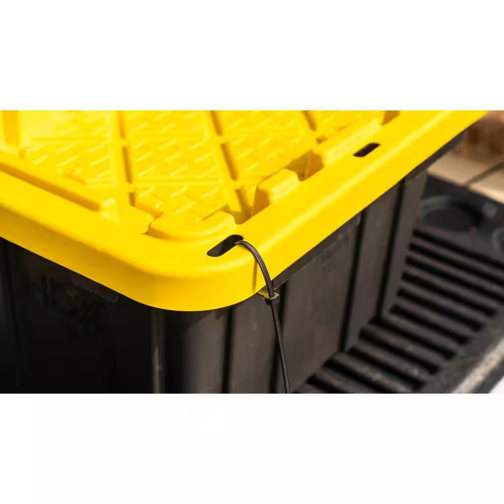 7 Gal. Tough Storage Tote in Black with Yellow Lid