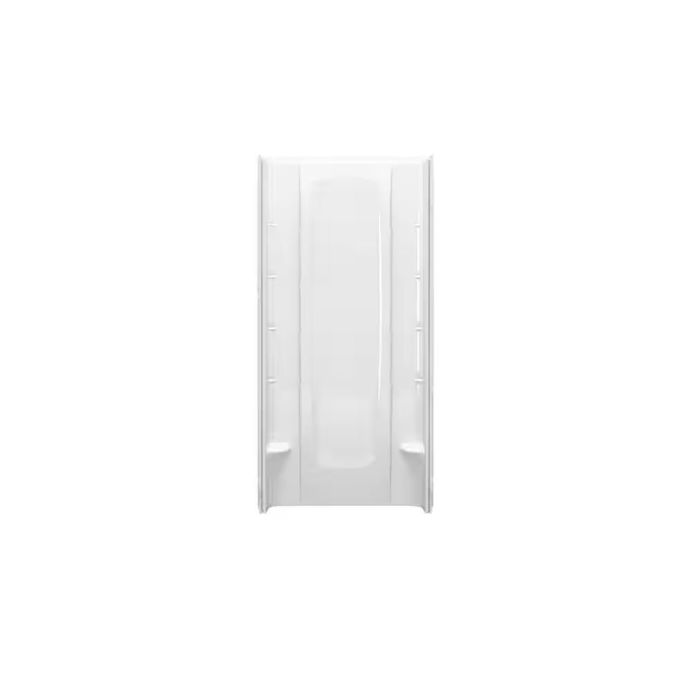 STORE+ 36 In. X 76 In. 1-Piece Direct-To-Stud Alcove Shower Back Wall in White