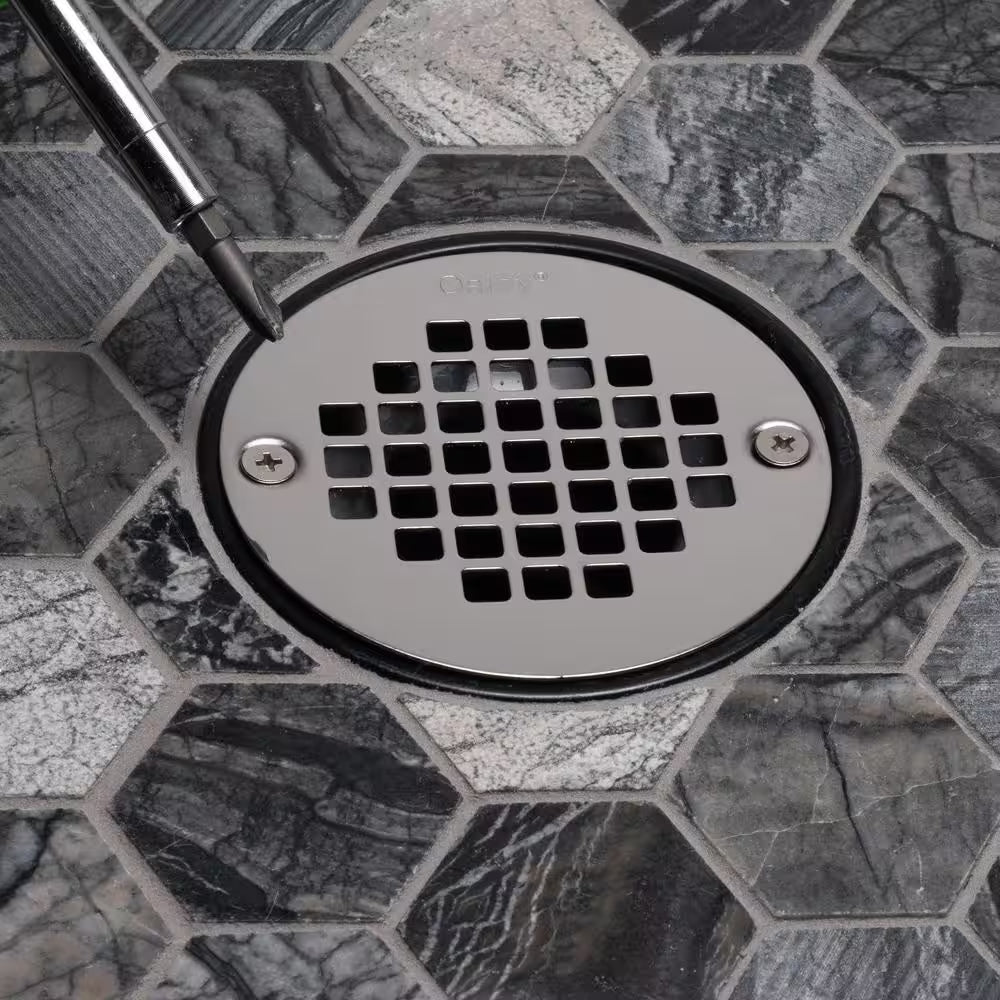 4 In. round Screw-In Stainless Steel Shower Drain Cover