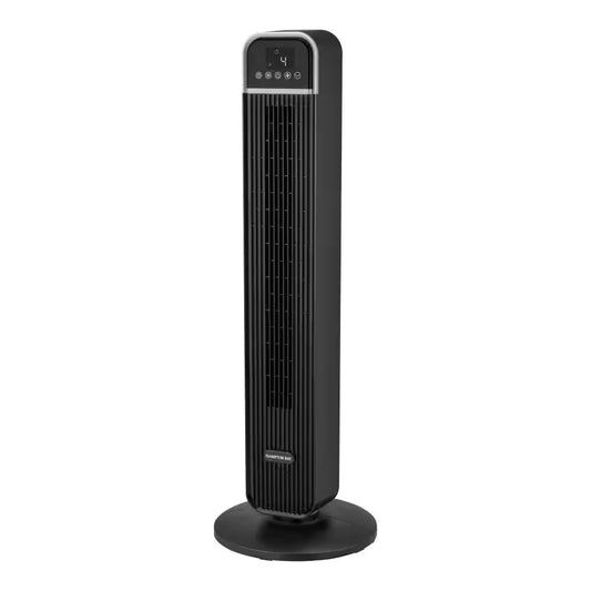 36 In. 4-Speed Oscillating Tower Fan in Black with Remote Control and Easy Carry Handle