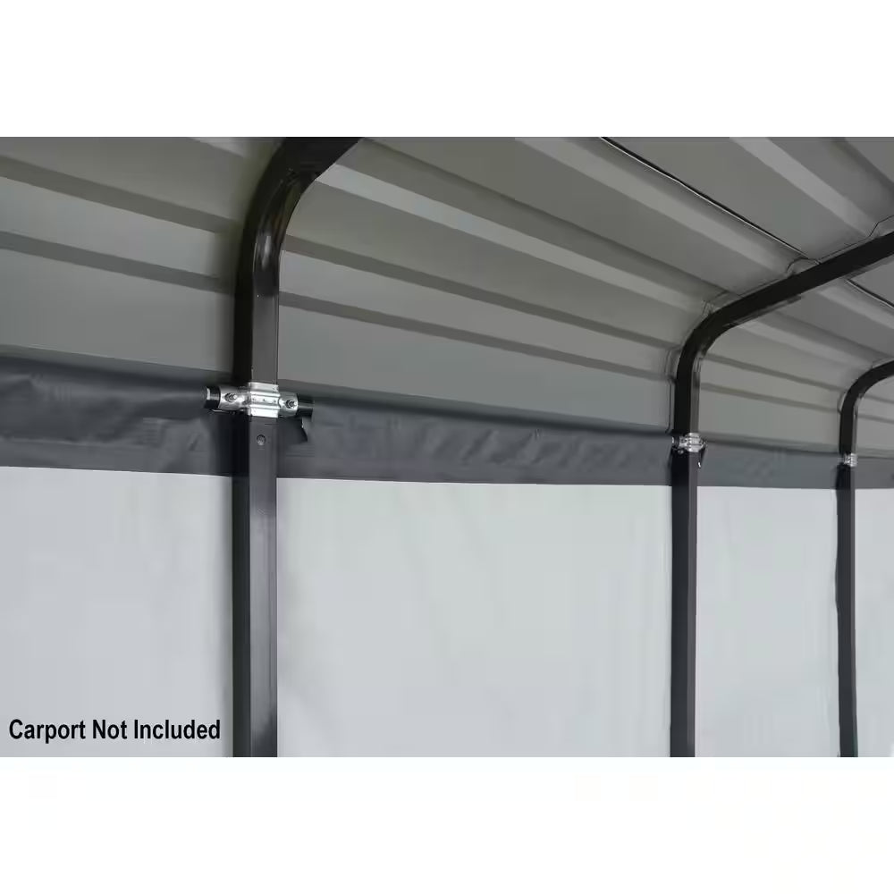 10 Ft. W X 15 Ft. D Enclosure Kit for Carport with Convenient Drive-Through Access and Heat-Sealed Seams