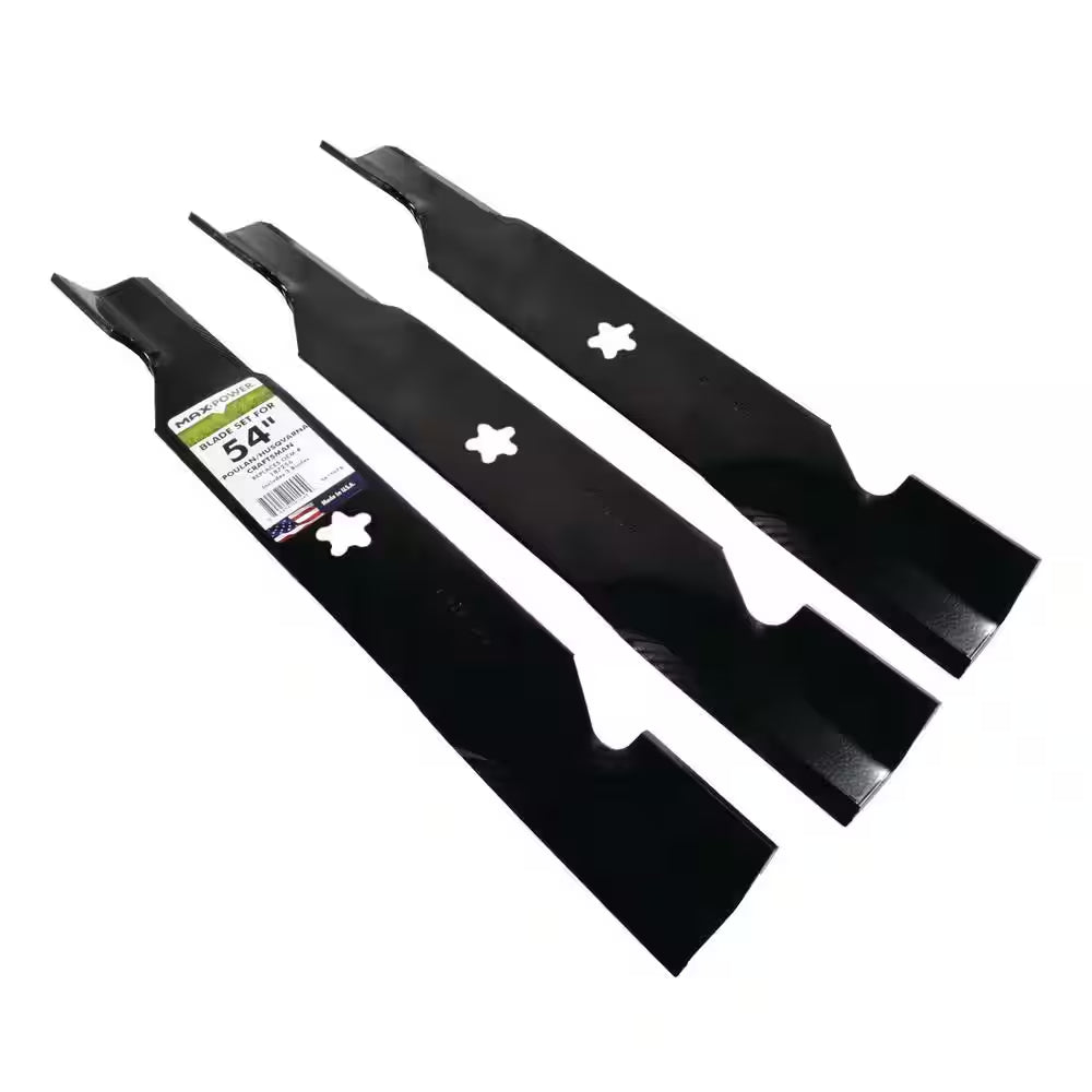 3 Blade Set for Many 54 In. Cut Craftsman, Husqvarna, Poulan Mowers Replaces OEM #'S 187256 and 532187256