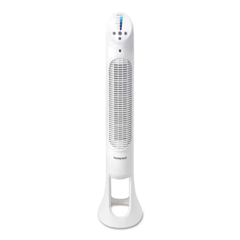 Quietset Adjustable-Height 32-7/8 In. White 5-Speed Whole Room Tower Fan