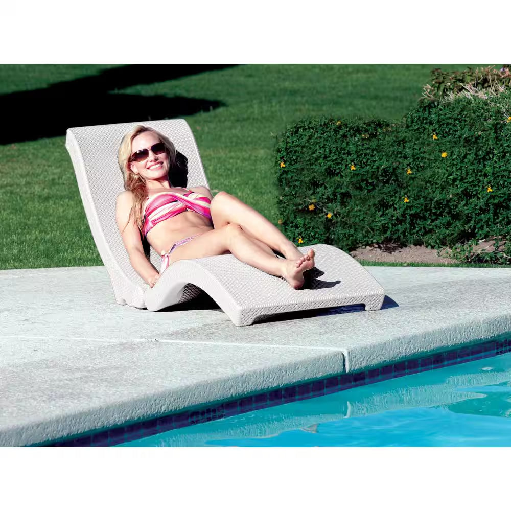 Premium Chaise White Poolside Tanning Lounge