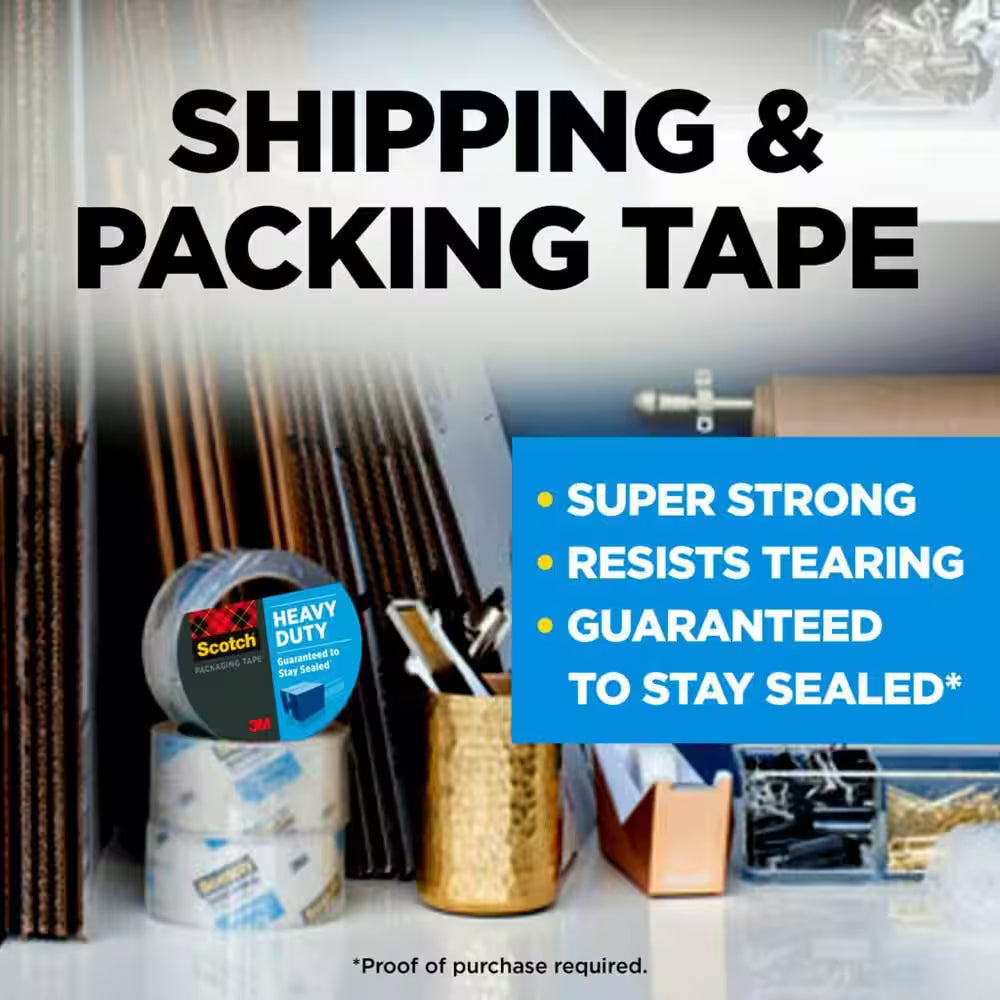 1.88 In. X 54.6 Yds. Heavy Duty Shipping Packaging Tape (36 Rolls per Case)