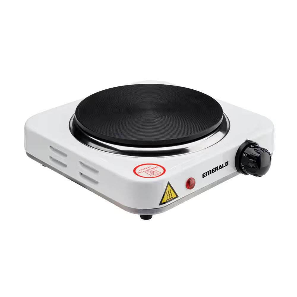 1000W Single Burner 6.1 In. White Electric Hot Plate Stove