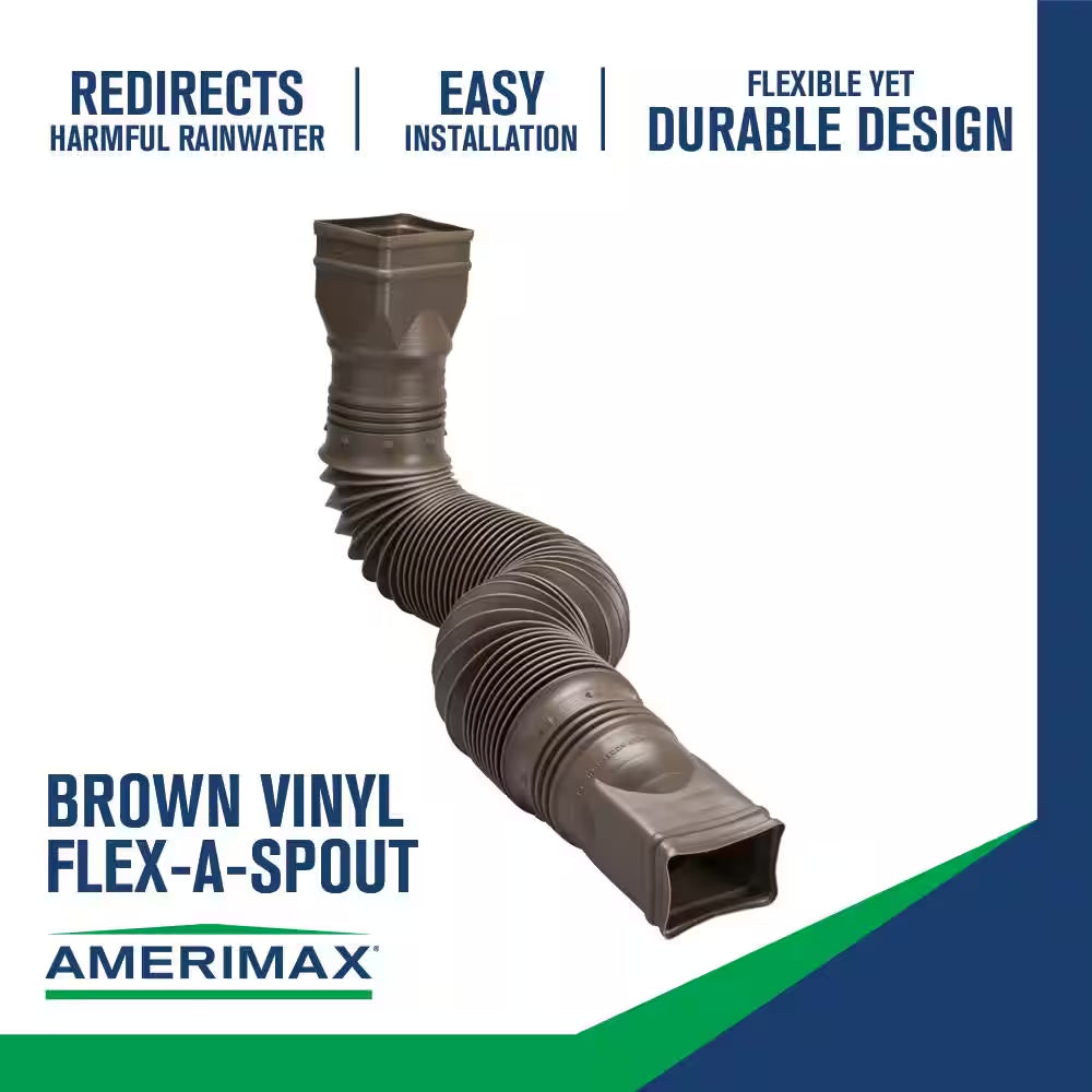 Flex a Spout 55 In. Brown Vinyl Downspout Extension