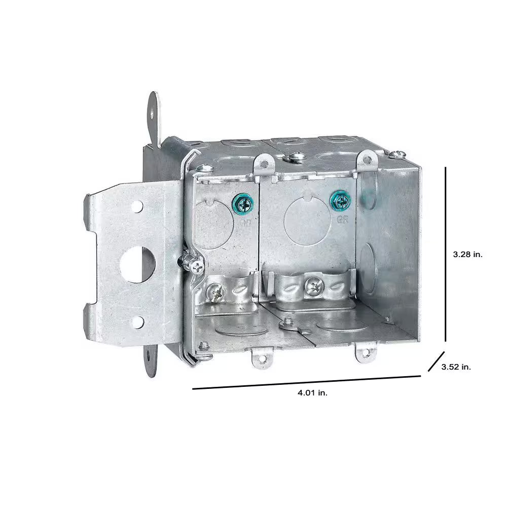 2-Gang 38 Cu. In. New Work Metallic Adjustable Electrical Wall Box (MB238ADJ-3R)