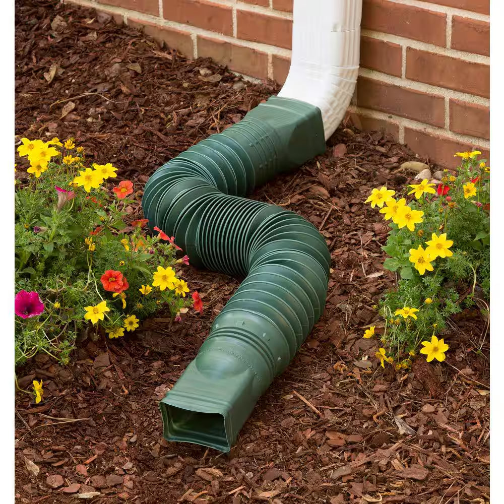 Flex a Spout 55 In. Green Vinyl Downspout Extension