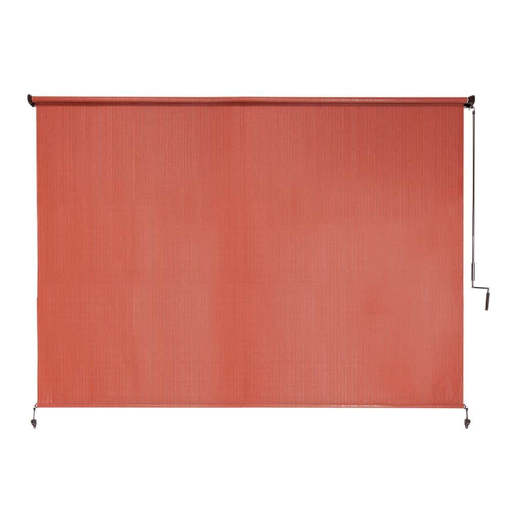 Terracotta UV Blocking Fade Resistant Fabric Exterior Roller Shade 96 In. W X 72 In. L