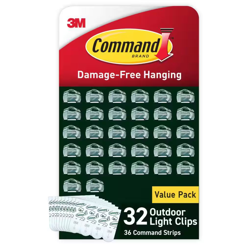 Clear Outdoor Light Clips(32 Clips, 36  Strips)