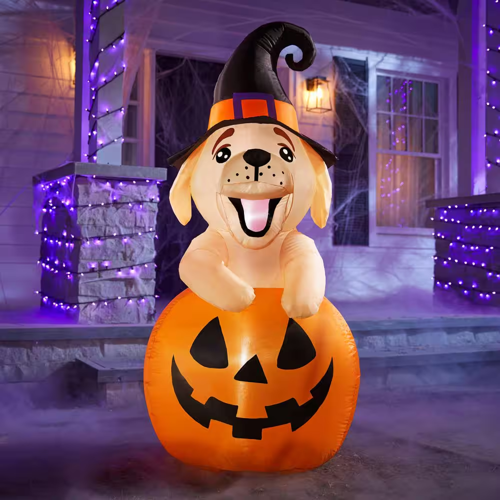 5 Ft LED Golden Retriever in J-O-L Inflatable Airblown® I14