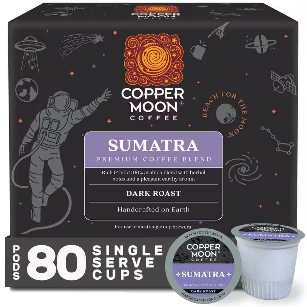Single Serve Coffee Pods for Keurig K-Cup Brewers, Sumatra Blend, Dark Roast (80-Pack)