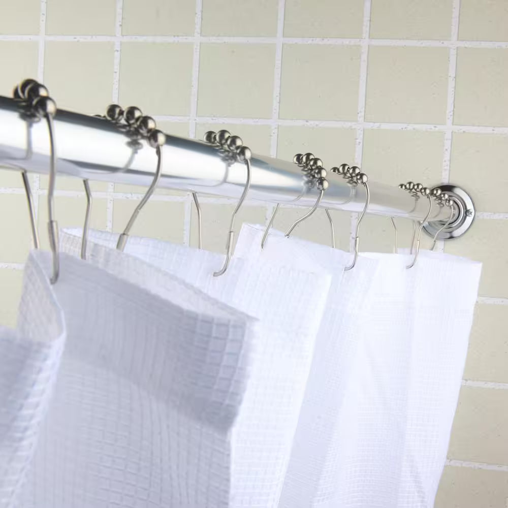 Builders 60 In. Aluminum Shower Curtain Rod in Chrome