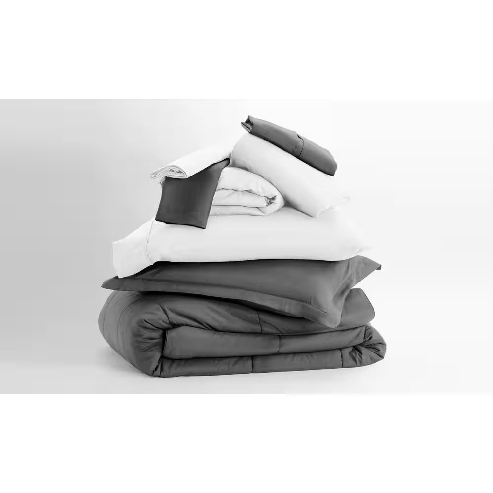 Performance 8-Piece Gray Queen Comforter Set
