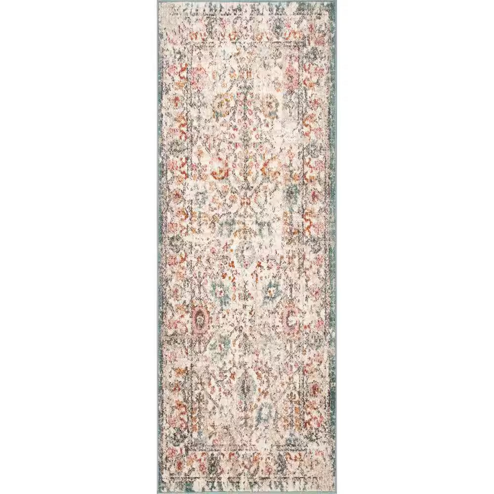 Lenore Vintage Floral 2 Ft. 6 In. X 6 Ft. Beige Runner Rug