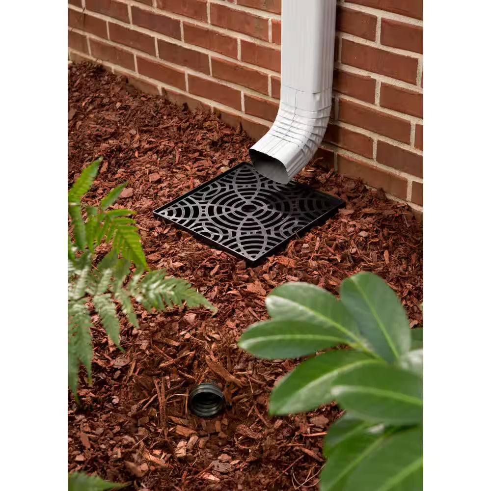 Stealth Drain 12 In. Black Vinyl Catch Basin Downspout Extension Kit