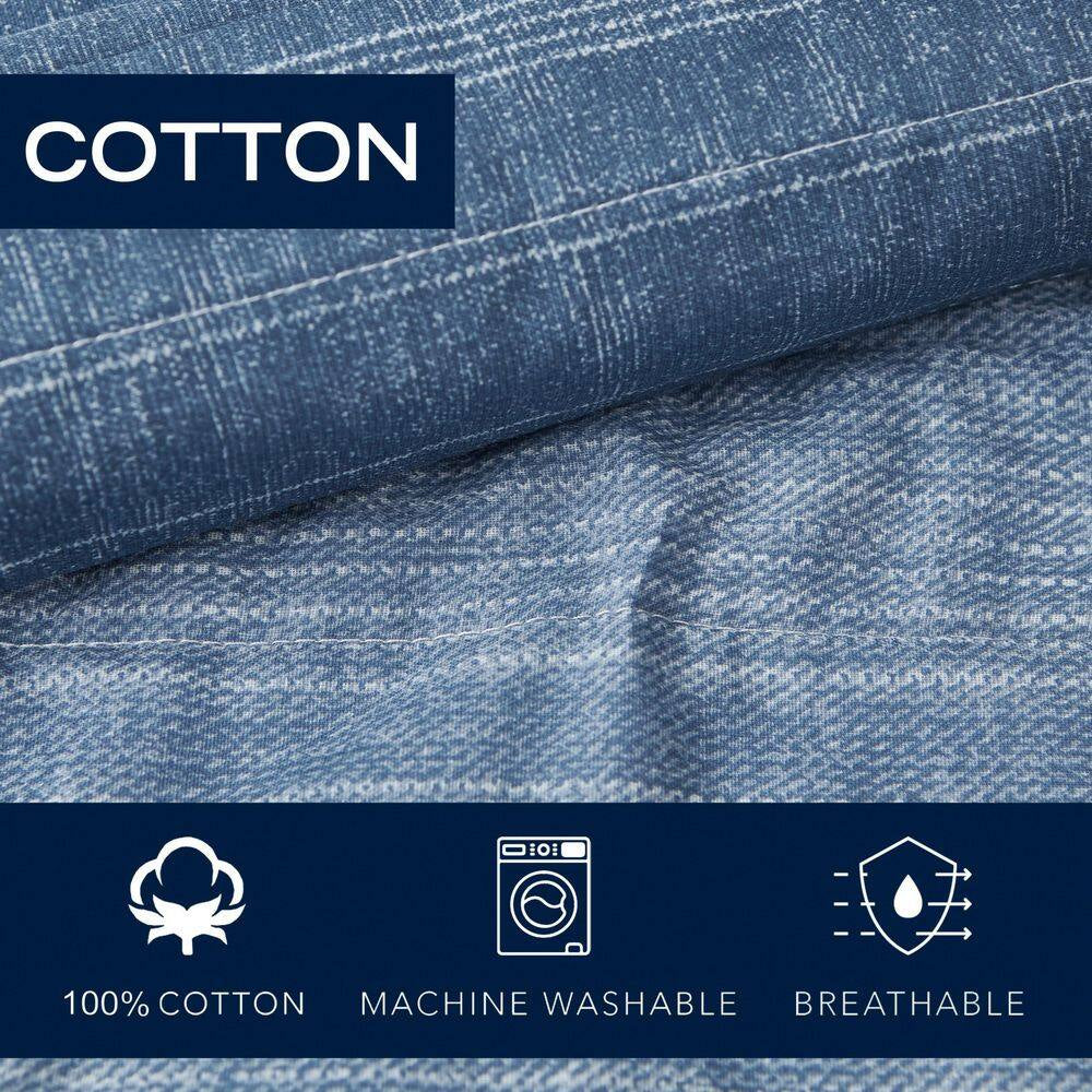 Ridgeport 3-Piece Blue Cotton Full/Queen Quilt Set
