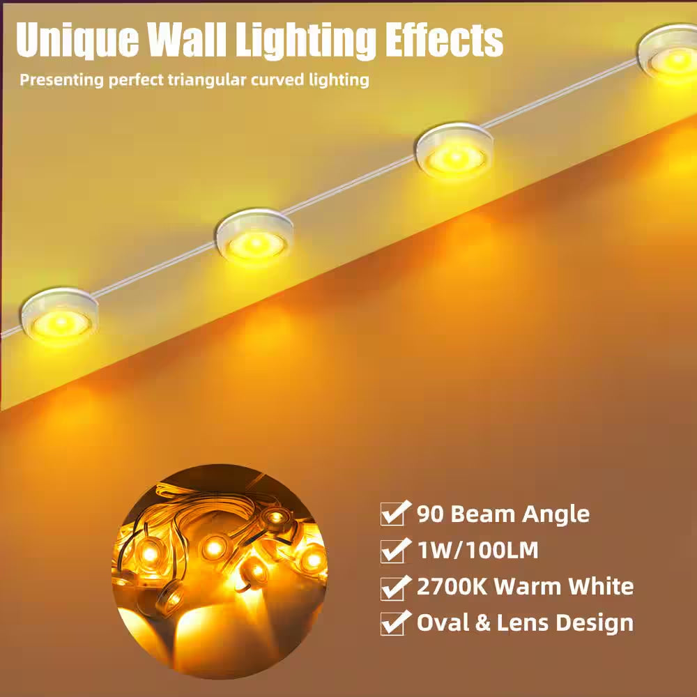 36-Light Indoor/Outdoor 50 Ft. Plug-In Integrated LED 2700K Warm White Novelty LED String Light Permanent Light, IP65