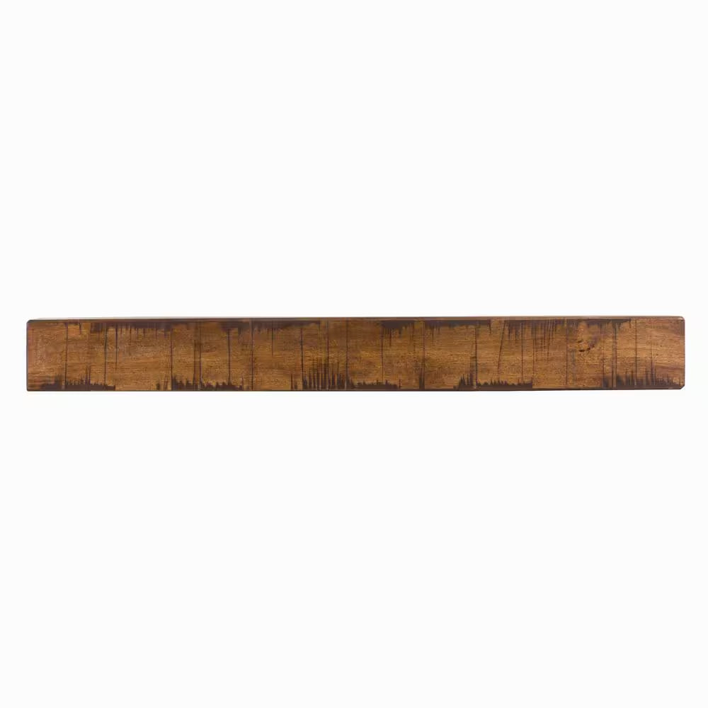 36 In. W X 5.5 In. H X 6.25 In. D Aged Oak Rustic Fireplace Cap-Shelf Mantel