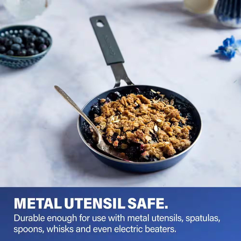 Classic Blue 5.5 In. Aluminum Non-Stick Diamond Infused Mini Fry Pan