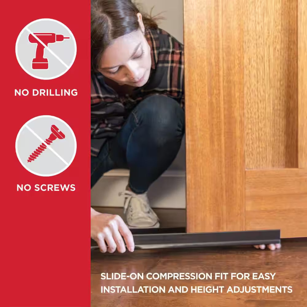 36 In. Clear Vinyl U-Shape Cinch Slide-On under Door Seal