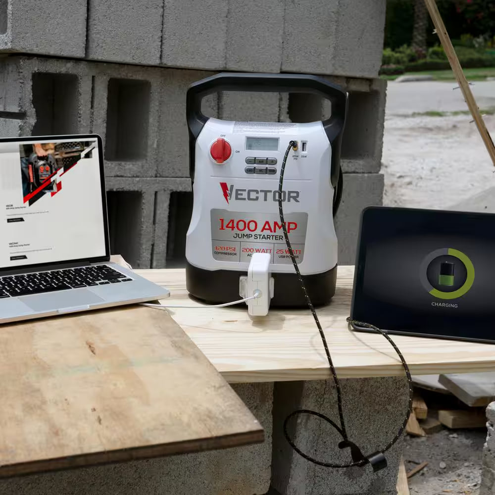 1400 Amp Jump Starter, Compressor, USB and AC Power