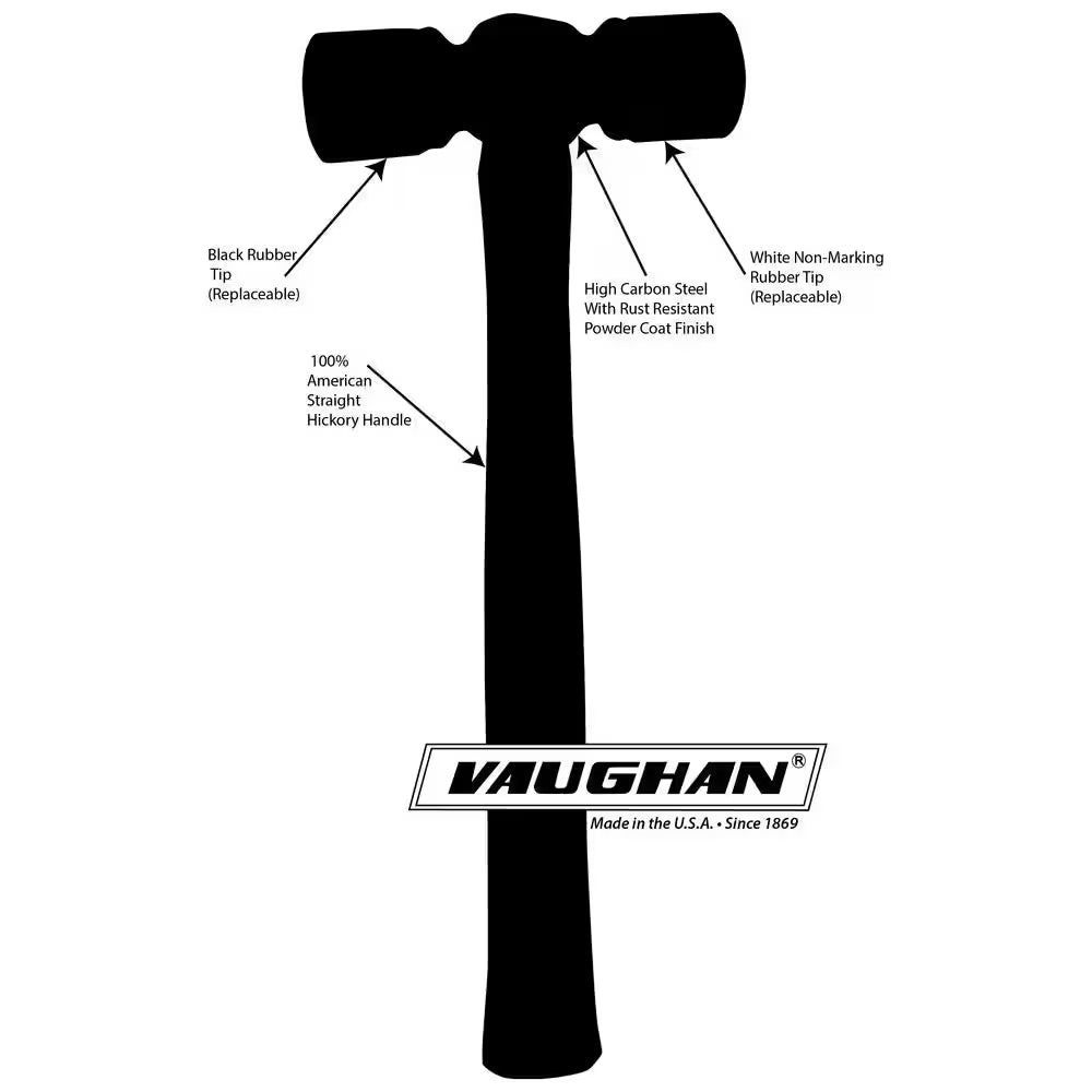 24 Oz. Rubber Mallet with 14 In. Hardwood Handle