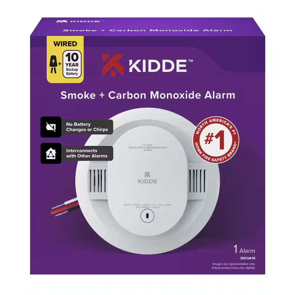 10-Year Battery and Hardwired Smoke and Carbon Monoxide Detector, Interconnectable and LED Warning Lights, 30CUA10