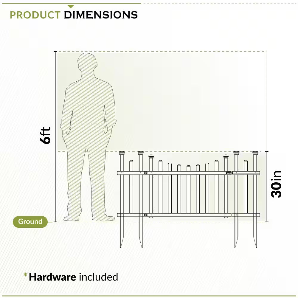 5 Ft. W X 2.5 Ft. H White Vinyl Washington Fence Gate Kit