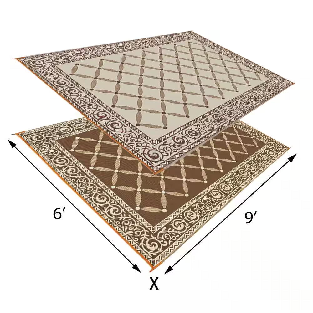 6 Ft. X 9 Ft. Reversible Mat - Classic Brown/Beige