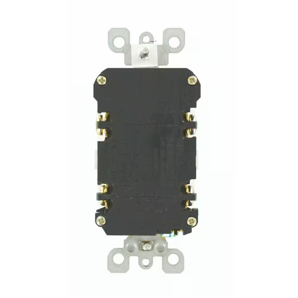 20 Amp Self-Test Smartlockpro Slim Duplex GFCI Outlet, White