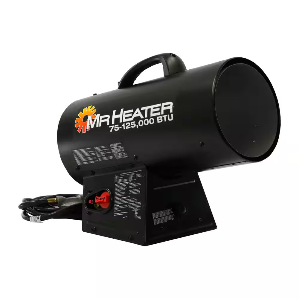 125,000 BTU Forced Air Propane Outdoor Space Heater with Quiet Burner Technology (3,000 Sq. Ft. Heating Area)