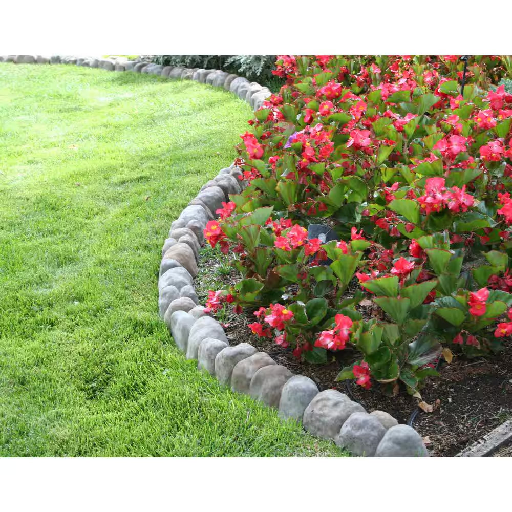 Edgestone 4 In. X 12 In. X 3 In. Multi-Colored Concrete Overlapping RIVER ROCK Edging (10-Pack)