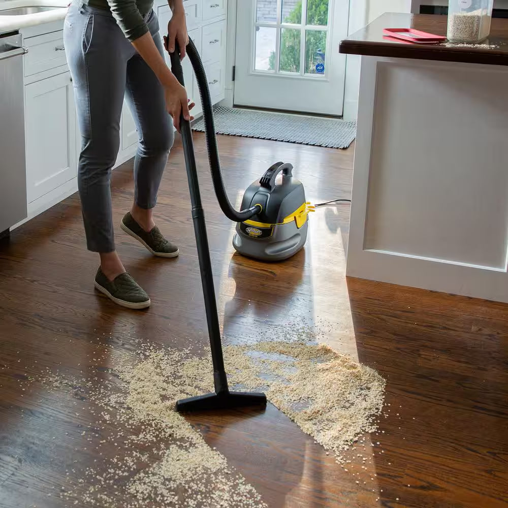 2.5 Gal. 1.75 Peak HP Small Shop Vacuum Wet Dry Vac with Filter Bag, Hose, Utility and Car Nozzle Attachments HD2025