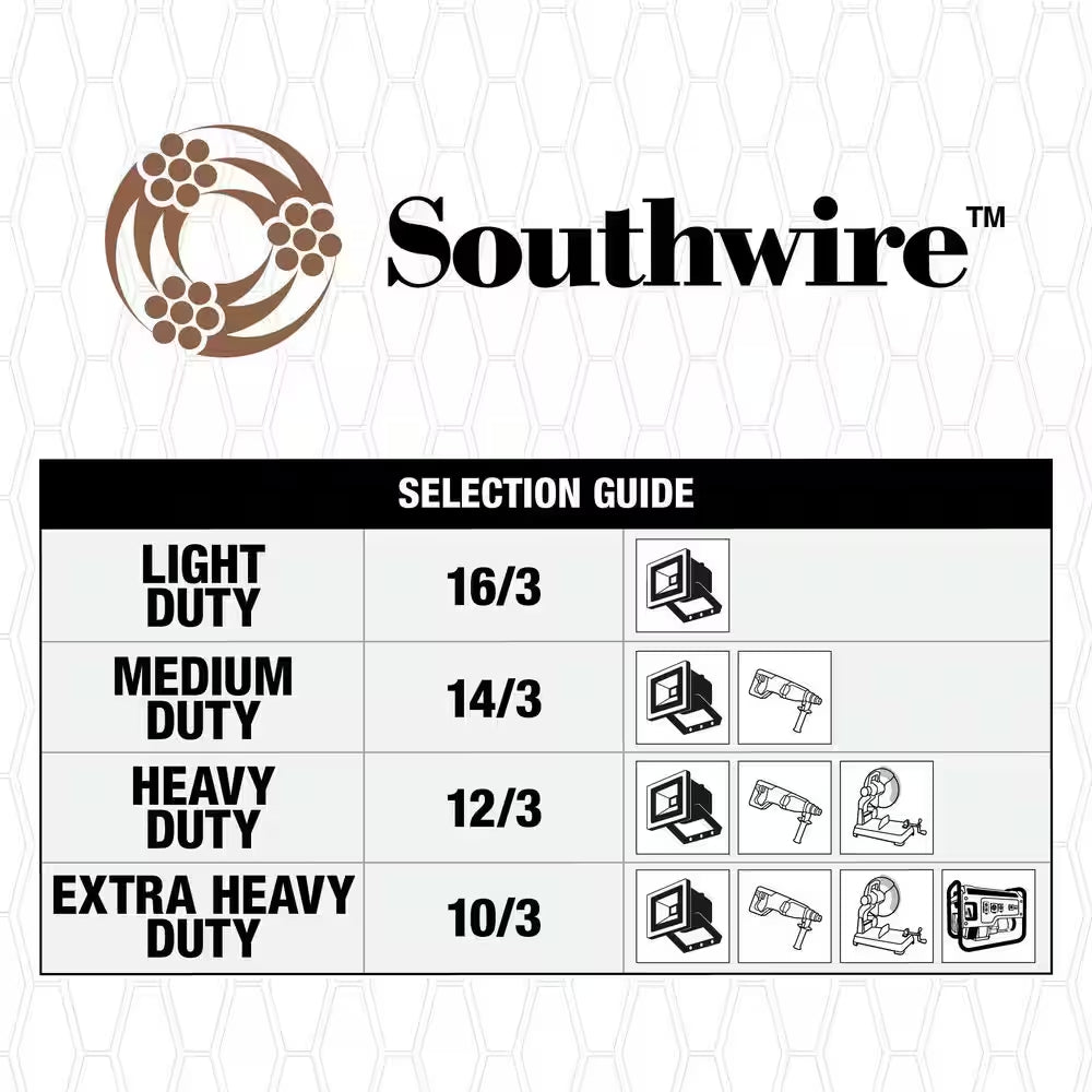 80 Ft. 12/3 SJTW Outdoor Heavy-Duty Extension Cord with Power Light Plug, Red/White/Green