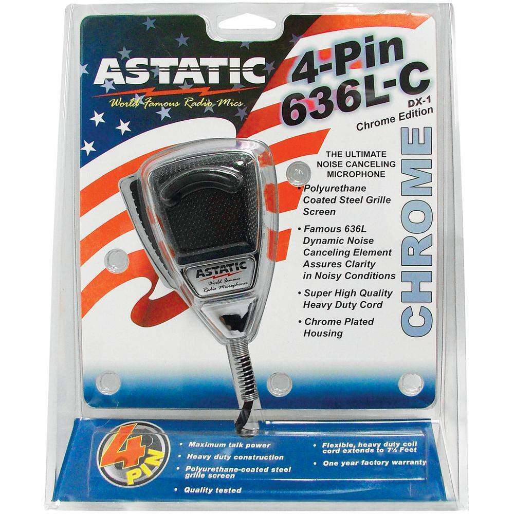 636L Noise Canceling 4-Pin CB Microphone in Chrome Edition
