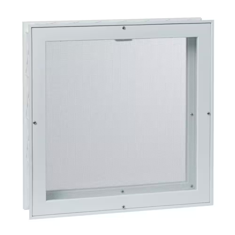 32.25 In. X 18.25 In. White Double-Pane Insulated Glass Hinged Vinyl Hopper Inswing Basement Window with Screen