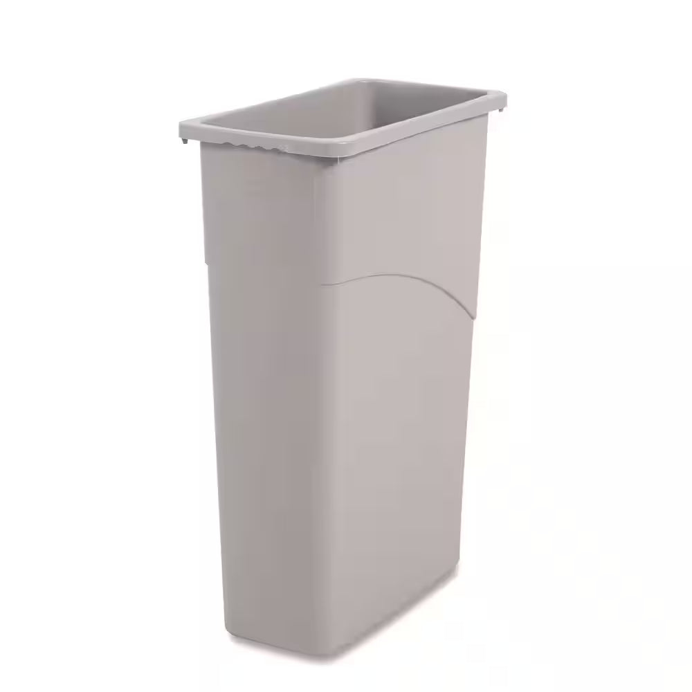 Slim Waste Container, 23 Gal., Gray, Plastic