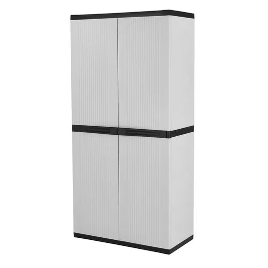Premium One 35 In. W X 71.7 In. X 18.5 In. D 4-Shelf Resin Freestanding Cabinet in Grey