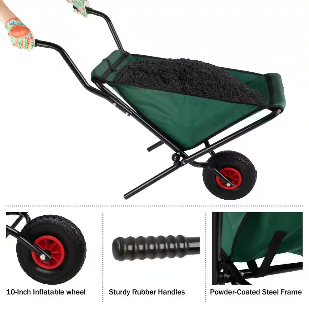 Folding Wheelbarrow with 80 Lbs. Capacity