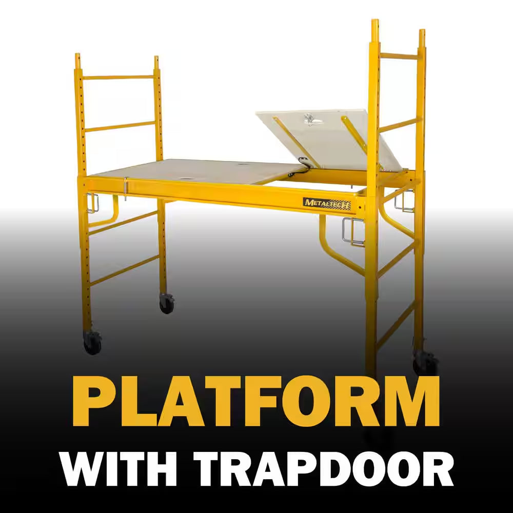 Wood Platform Walk Board with Trap Door for Baker Scaffolding with 1100 Lb. Load Capacity 2.41 X 5.6 X .125 Ft.