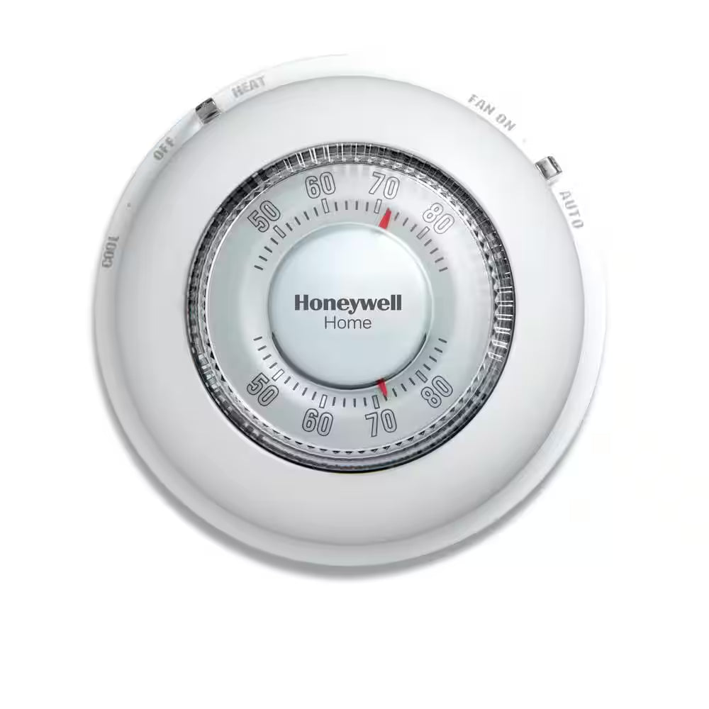 Round Non-Programmable Thermostat with 1H/1C Single Stage Heating and Cooling