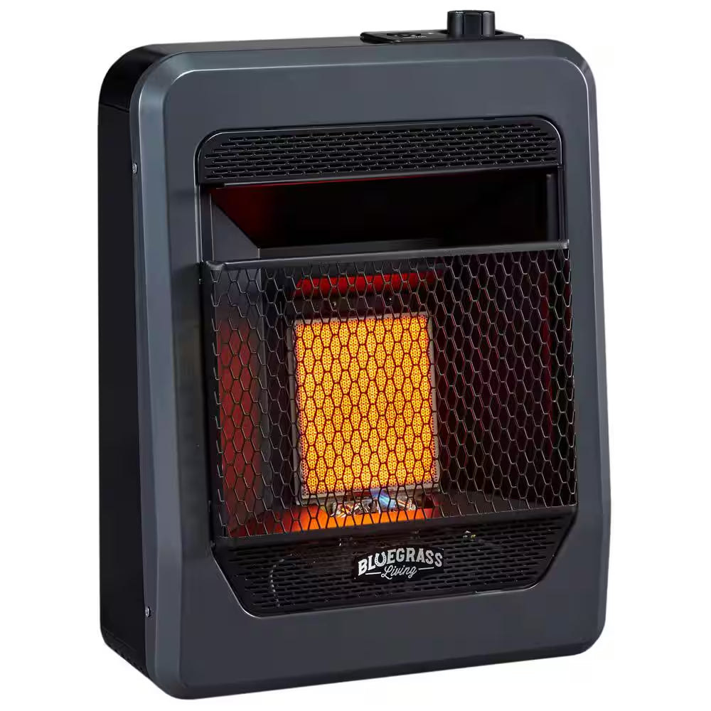 Natural Gas Vent Free Infrared Gas Space Heater with Base Feet - 10,000 BTU, T-Stat Control