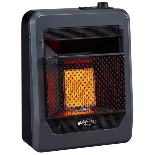 Natural Gas Vent Free Infrared Gas Space Heater with Base Feet - 10,000 BTU, T-Stat Control